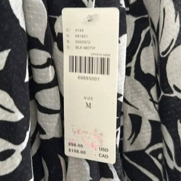 Anthropologie NWT Black Off White Sheer Mini Dress - Picture 11 of 12